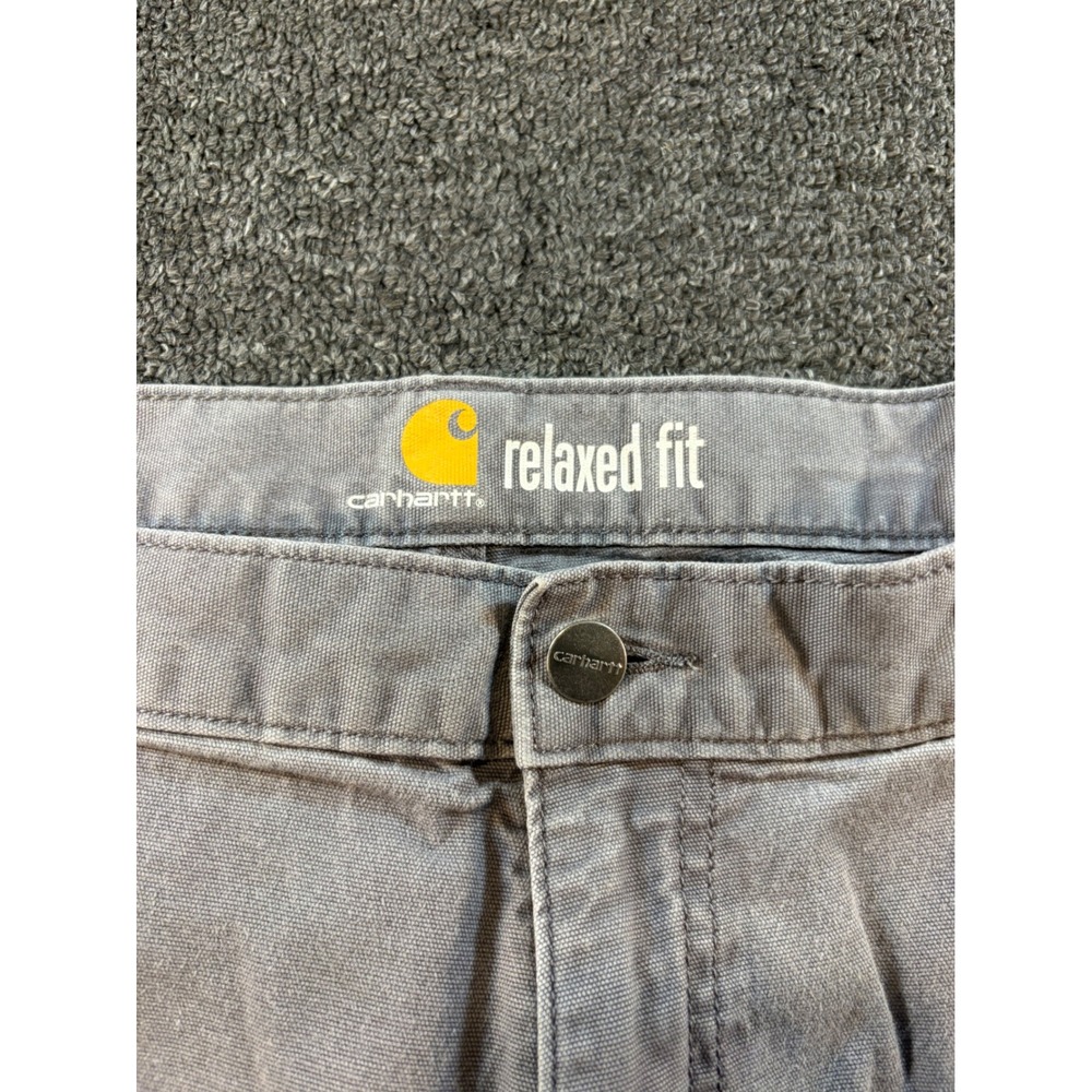 Carhartt Mens Relaxed Fit Gray Canvas Work Pants Carpenter Trousers 40x32 - Picture 5 of 9